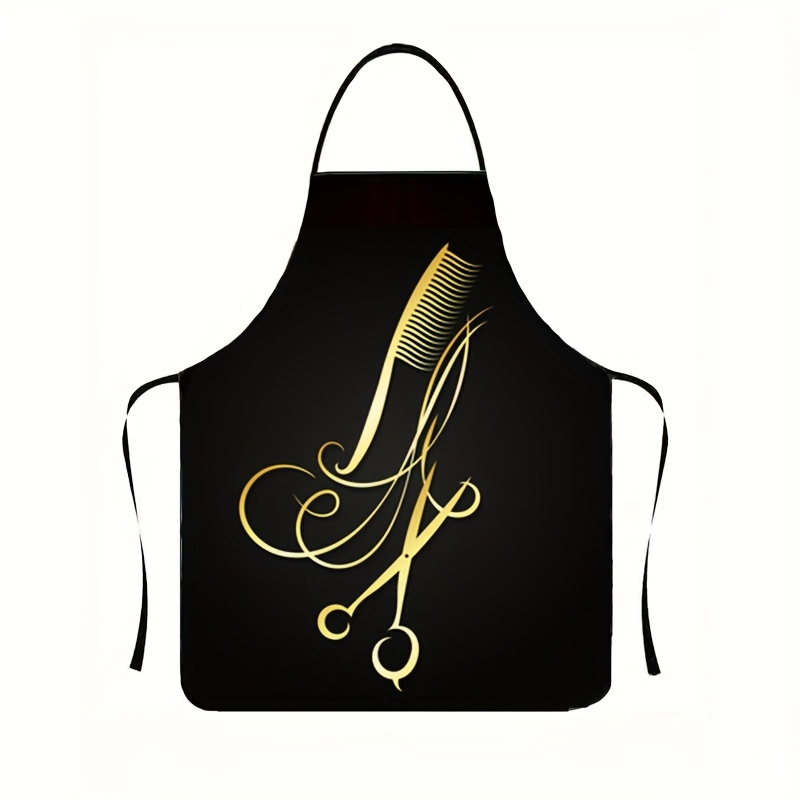 1pc Comb Pattern Hairdresser Apron For Men And Women Work Apron