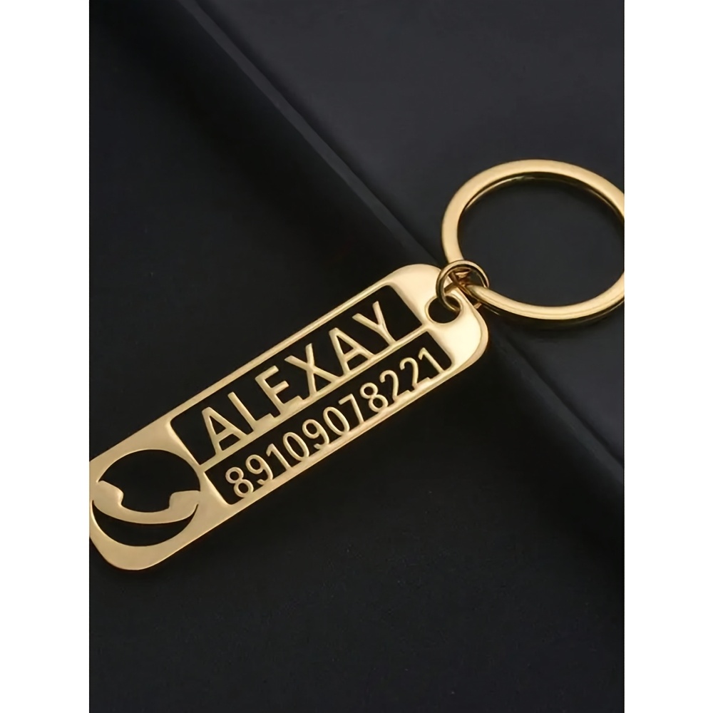 TEMU Personalized Key Chain - Custom Name, Phone Number, Anti-loss Key Chain - Perfect Gift For Birthdays, Mother's And Father's Day