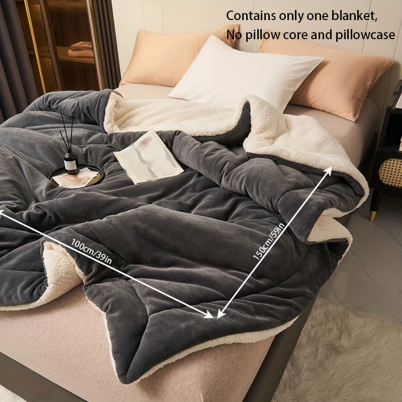 TEMU Manta De Fleece De Leche De Doble Capa Acogedora - , Y Lavable A Máquina Para Sofá, Cama, Oficina Y Viaje - Regalo Para Todas