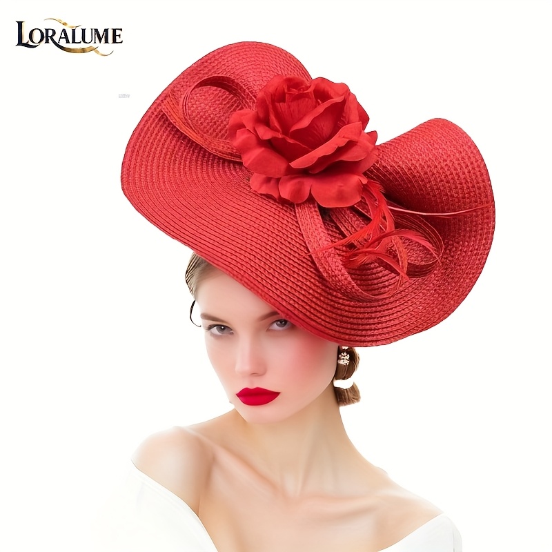red fascinator sold on Temu United States