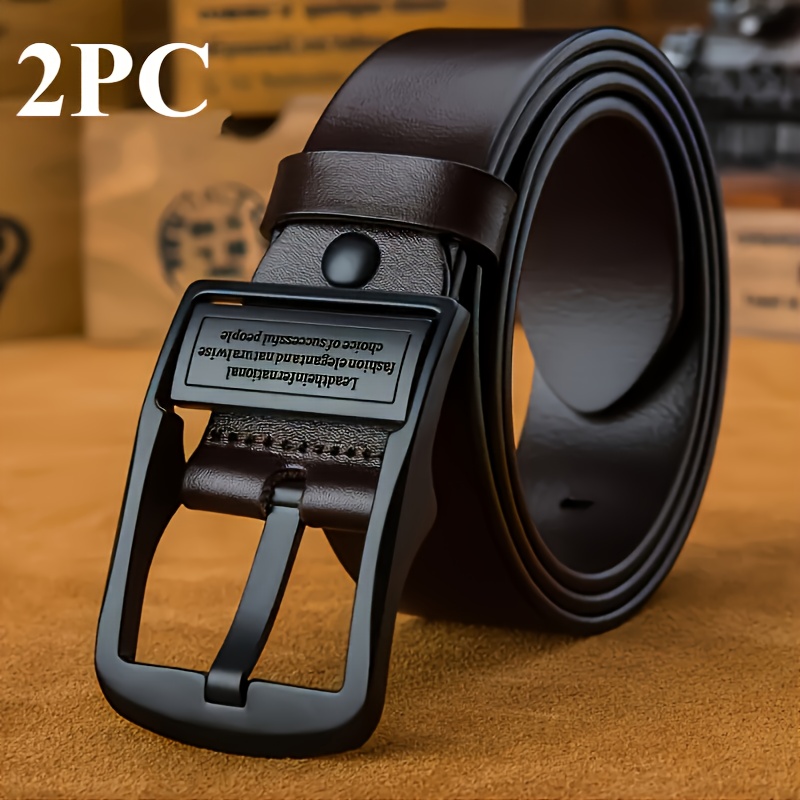2 pack mens belts heavy duty vintage   belt suitable for office and formal occasions durable daily and special occasion belts     free offer ideal gift for men     sturdy construction