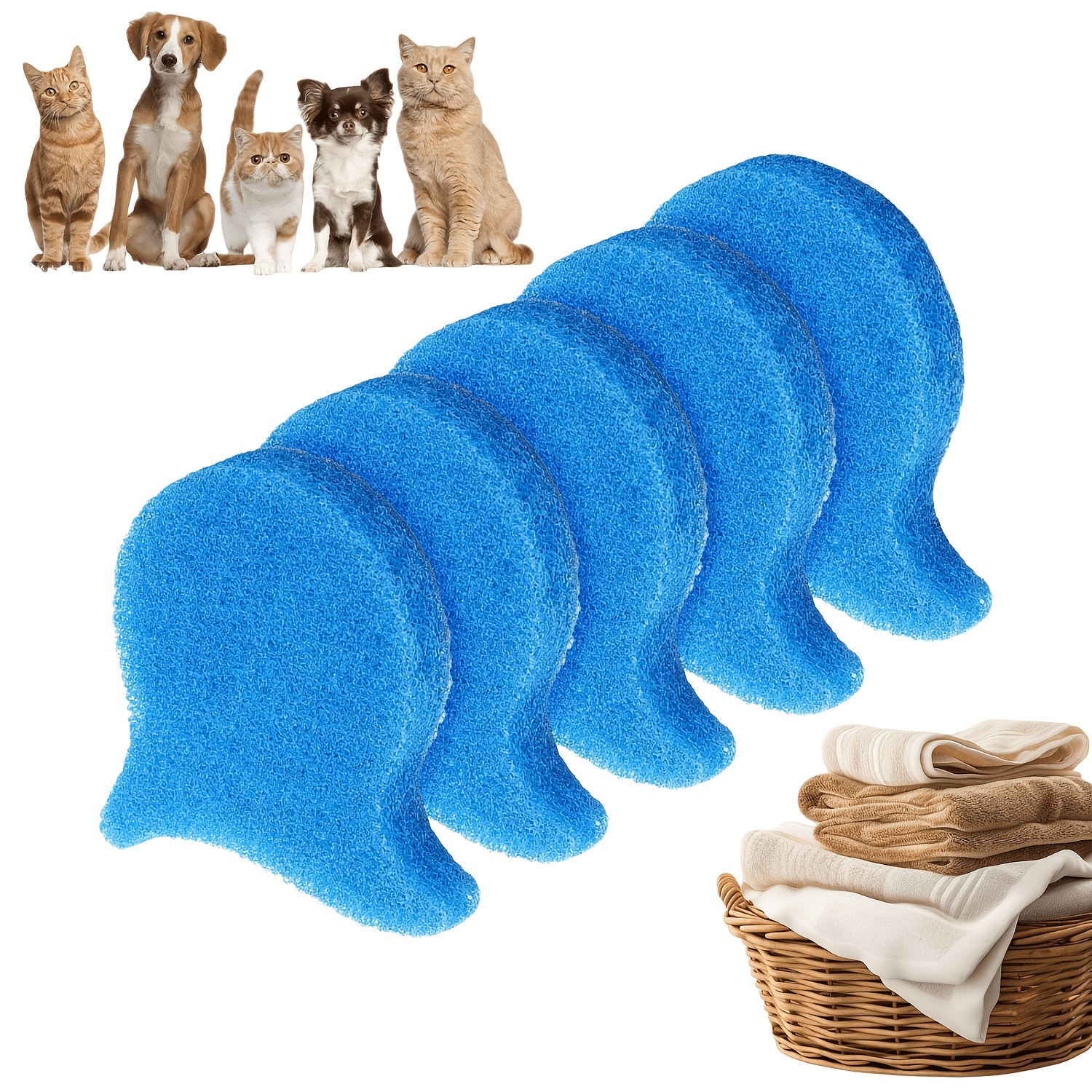 Image of Unable To Remove 100% Of Hair, 5pcs Of Pet Hair Remover For Laundry, Wet And Dry Use, Pet Hair Removal Balls For Washing Machines, Suitable For Washing And Drying, Safe For All Fabrics
