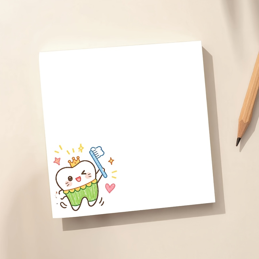 TEMU Bloc-notes Fée des dents, de dent de dessin kawaii avec motif de couronne, notes d'écriture amusantes sur le thème dentaire pour messages,