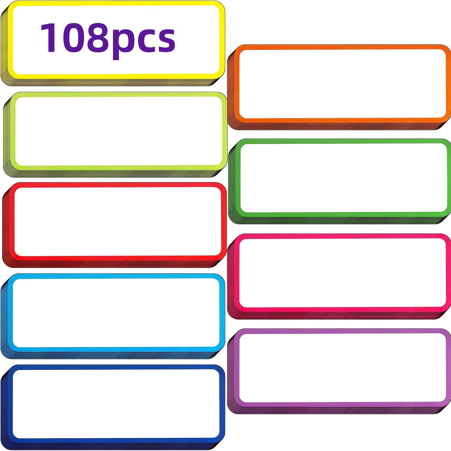 54 Stuks Magnetische, Droog Uitwisbare Etiketten, Herbruikbare Strips Klaslokaal Naamplaatjes Beschrijfbare Lege Magneet Kaarten Uitwisbare Koelkast Memo
