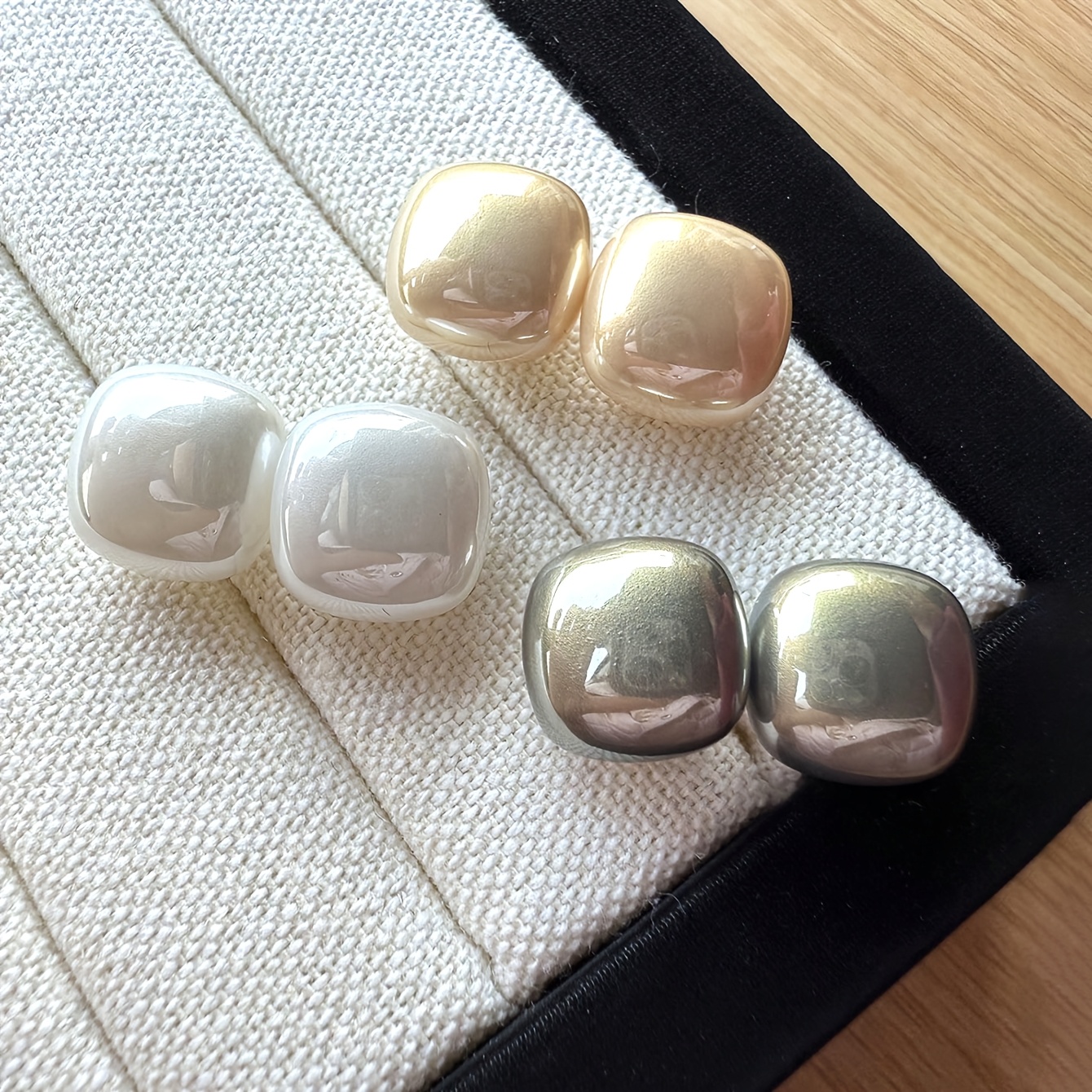 3 Pairs of Versatile Geometric Bead Earrings Set
