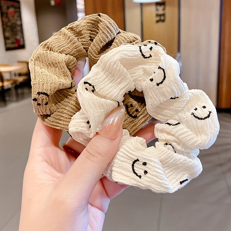 

2pcs Elegant Face Scrunchies - High , Fabric Hair Ties For Women & Girls