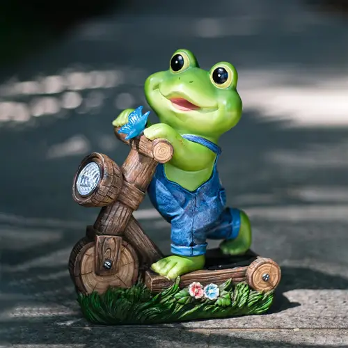 courtyard decoration ornament outdoor garden balcony villa cross border new product frog riding solar craft ornament suitable for christmas new year easter mothers day gift set