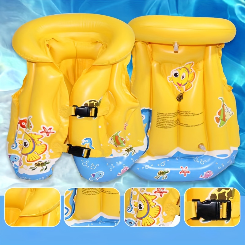 

Kids' Inflatable Swim Vest With Adjustable Safety Straps - Suitable For 3-6 Year Olds - Pvc Material