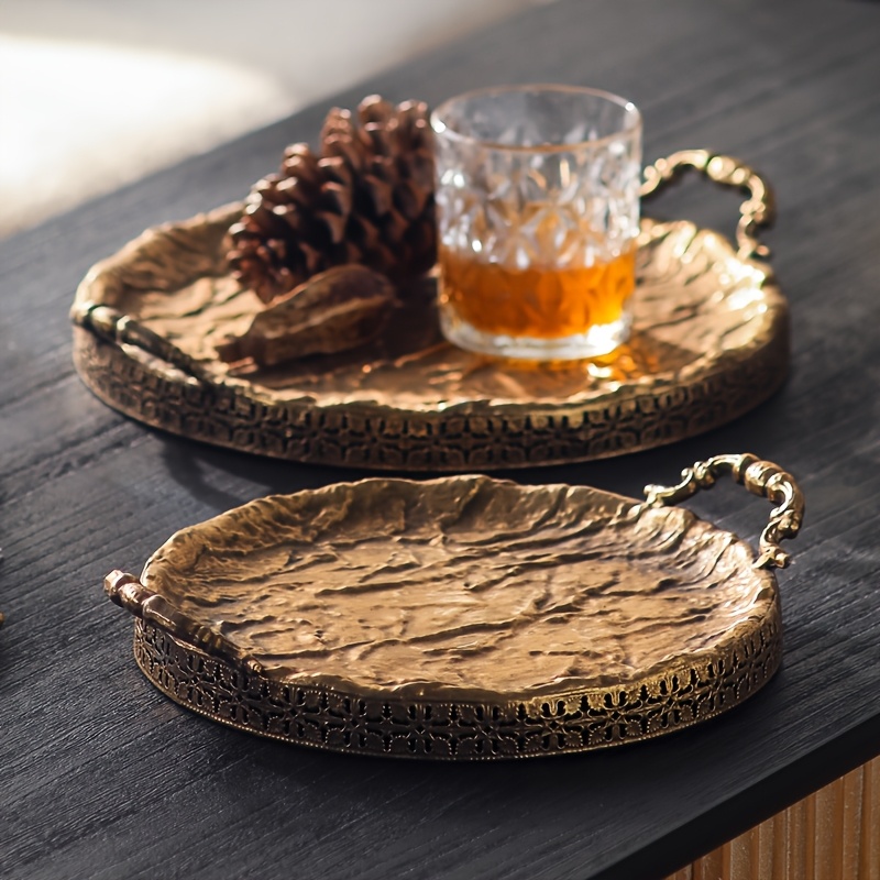 Light Luxury, Creative Texture, High-end Desktop Decorative Tray, Practical Tray for Hotels and Guesthouses, Decorative Tray for Dining Tables and Coffee Tables, 2pcs Set of High-end Decorative Trays, Non-Food Contact