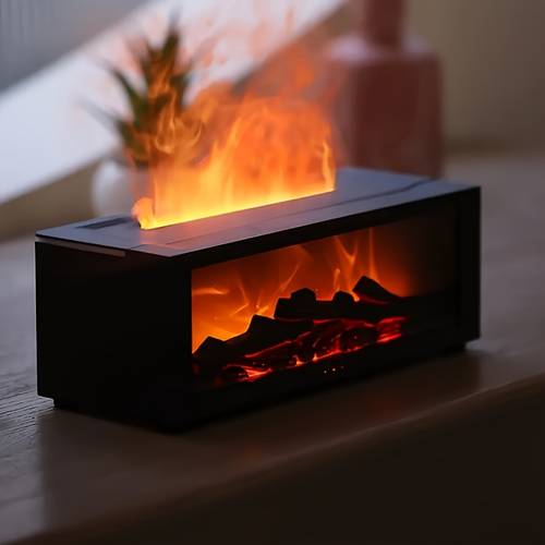 item picture 1pc flame fireplace diffuser simulated flame aromatherapy dispenser with long lasting fragrance with colorful lights and timer function usb powered ideal for indoor use in bedrooms bathrooms office decor perfect christmas