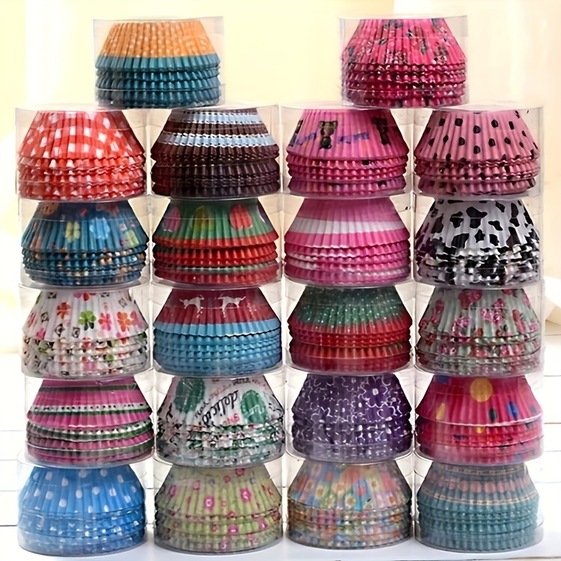 Image of 100pcs/box Cake Cups - Oil Proof Paper Holder For Baked And Cakes Random Color