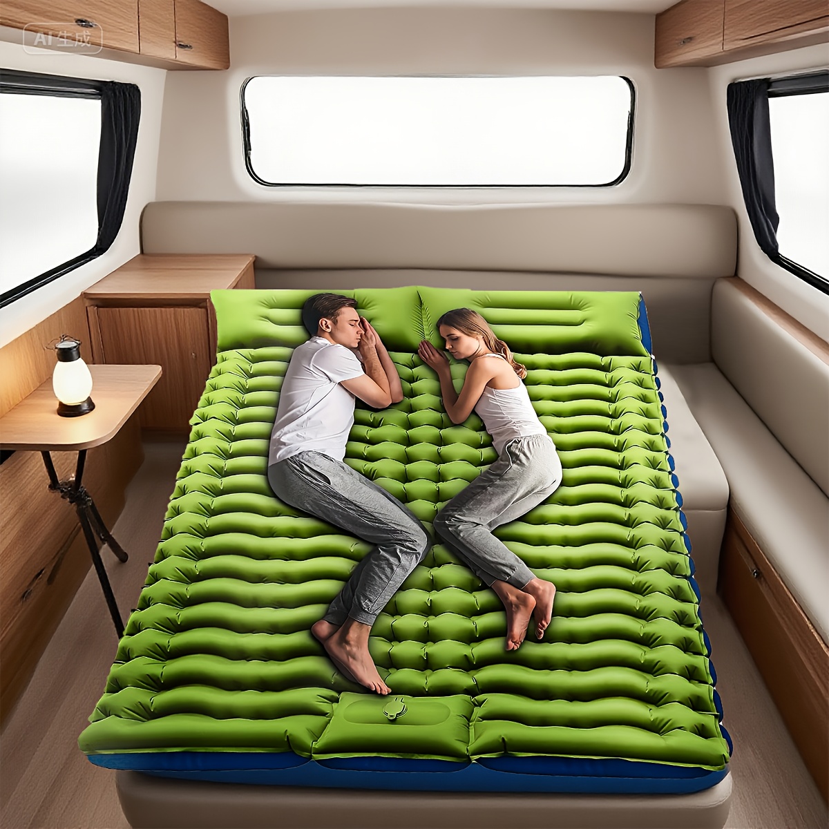 Materassino Autogonfiabile Ultraleggero AF Con Cuscino, 190x65 Cm, Blu, Per Escursionismo