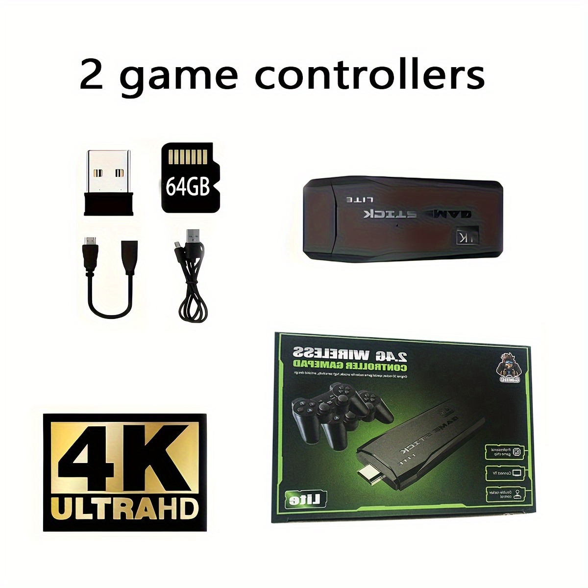 

Wireless Game Console, Tv Game, 64g Dual Joystick Controller With 4k Christmas Gift