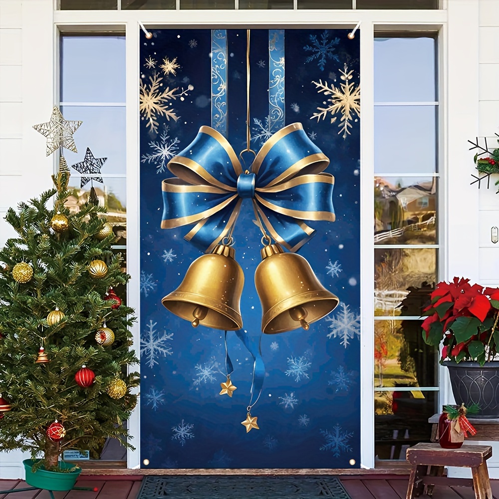 

2d Door Banner 1pc Winter Farmhouse Christmas Door Banner - 35.4x70.8 Inch Polyester Porch Flag With And - Multipurpose Indoor/outdoor Wall Decoration, No Electricity Needed