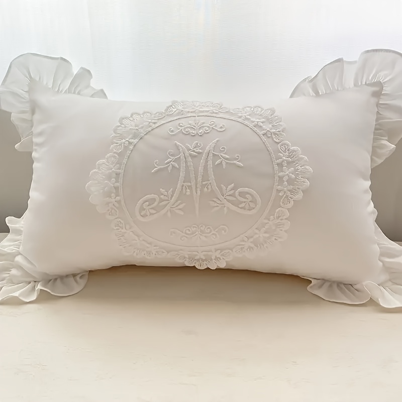 TEMU Copricuscini in pizzo boh矇mien | Federe decorative francesi con chiusura a zip per , camera da letto, decorazioni per matrimoni | Accenti per
