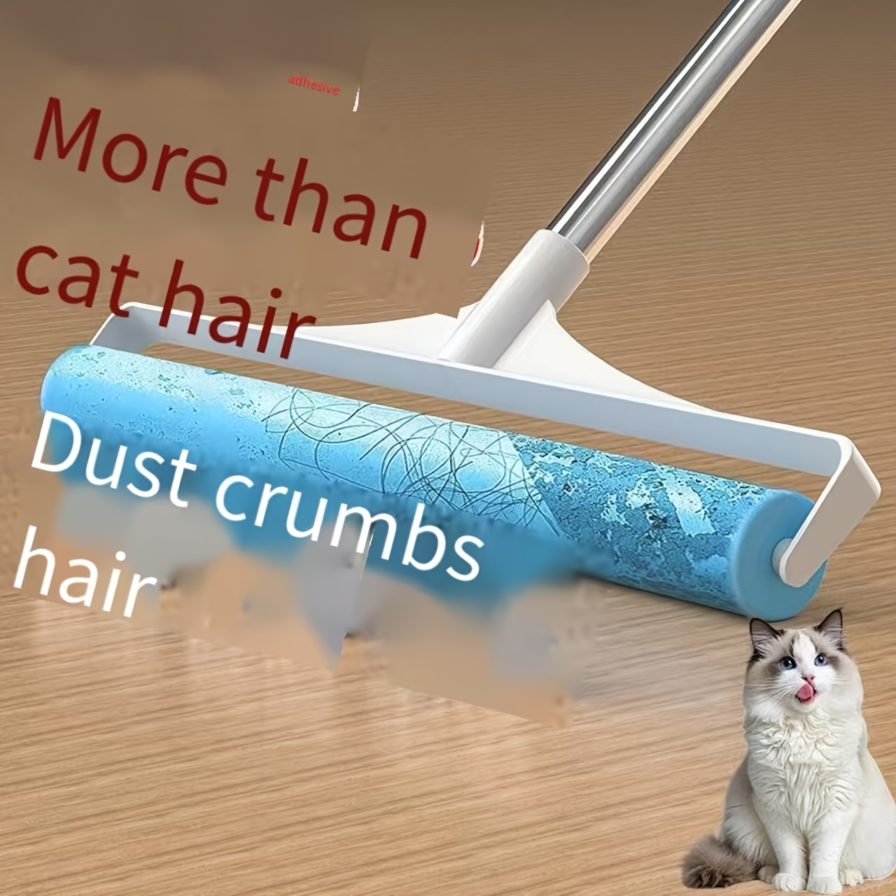 24cm wide reusable lint roller washable pet hair remover with durable plastic handle strong dust collection for home use   with colorful   household cleaning tool   design sturdy construction lint remover for clothes Product details 5