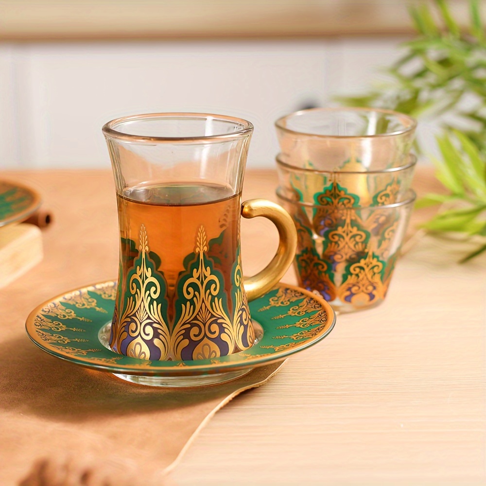 18pcs vintage glass set hand painted turkish coffee mug tea Temu