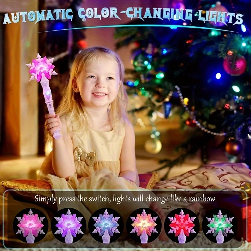 

Festive Magic Wand: Glowing Snowflake, Sound & Motion Sensitivity, Perfect For Girls' Parties - Ages 3-14