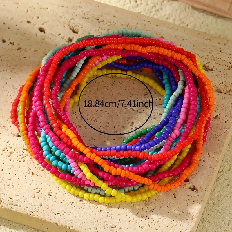 20pc Random Bohemian Rice Bead Bracelet Set