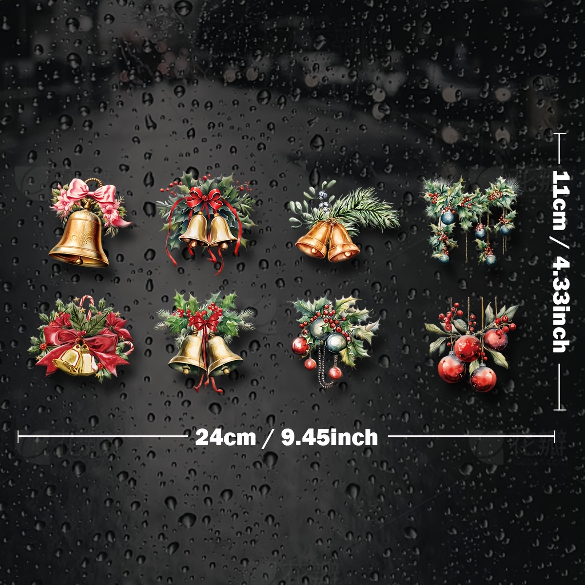 TEMU Christmas Bell Decoration Uv Three-dimensional Transfer Printing Sticker, Scratch Resistant And Wear-resistant, Easy To Operate