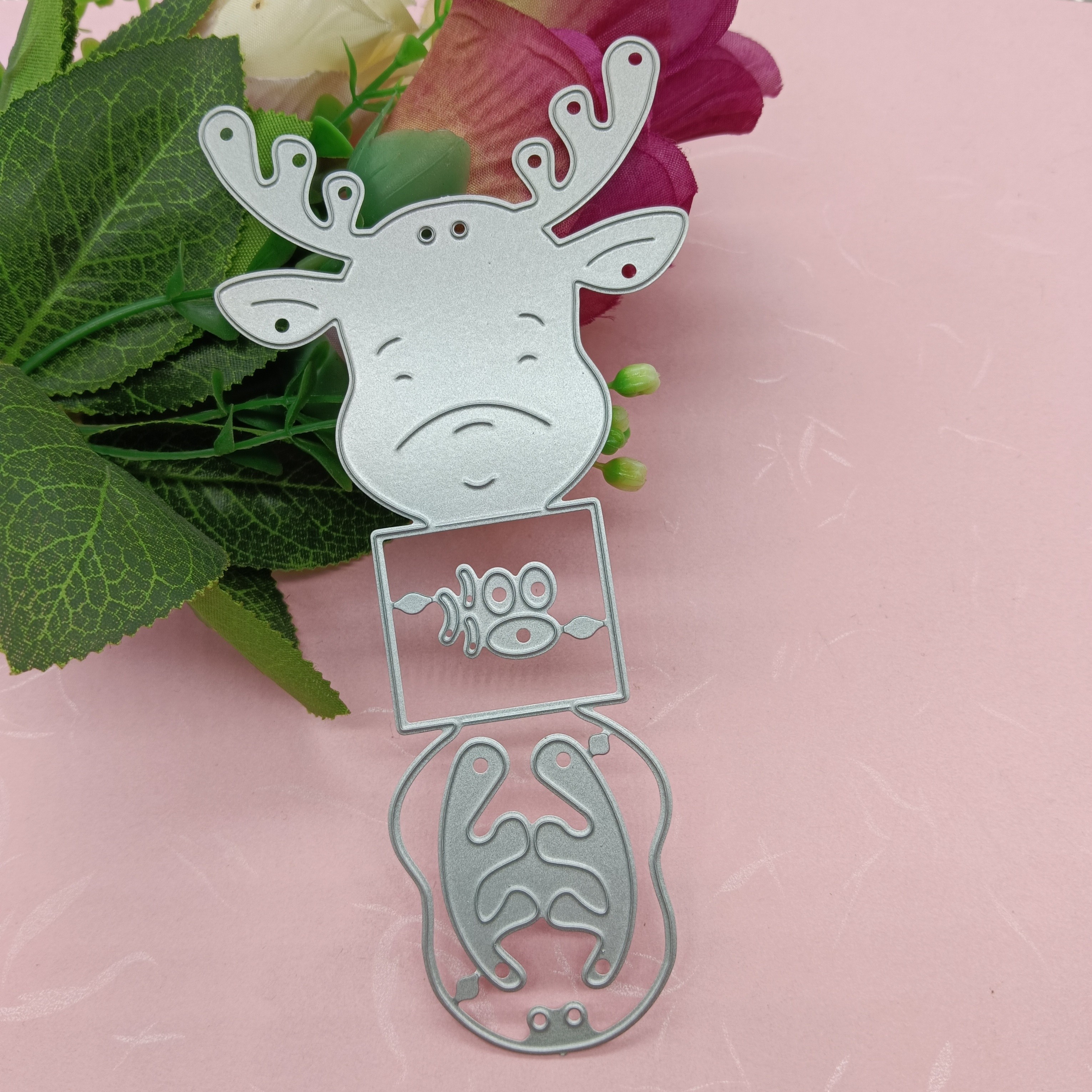 Image of Diy Happy Deer 2521 Cutting Mold Etching Embodying Carbon Steel Cutting Mold Embodying Christmas Cutting Mold Cutting Mold Metal Mold Template Cutting Mold