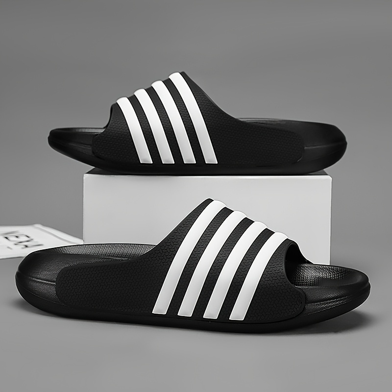 striped slides comfortable eva thick sole non slip durable for indoor outdoor use Product details 2