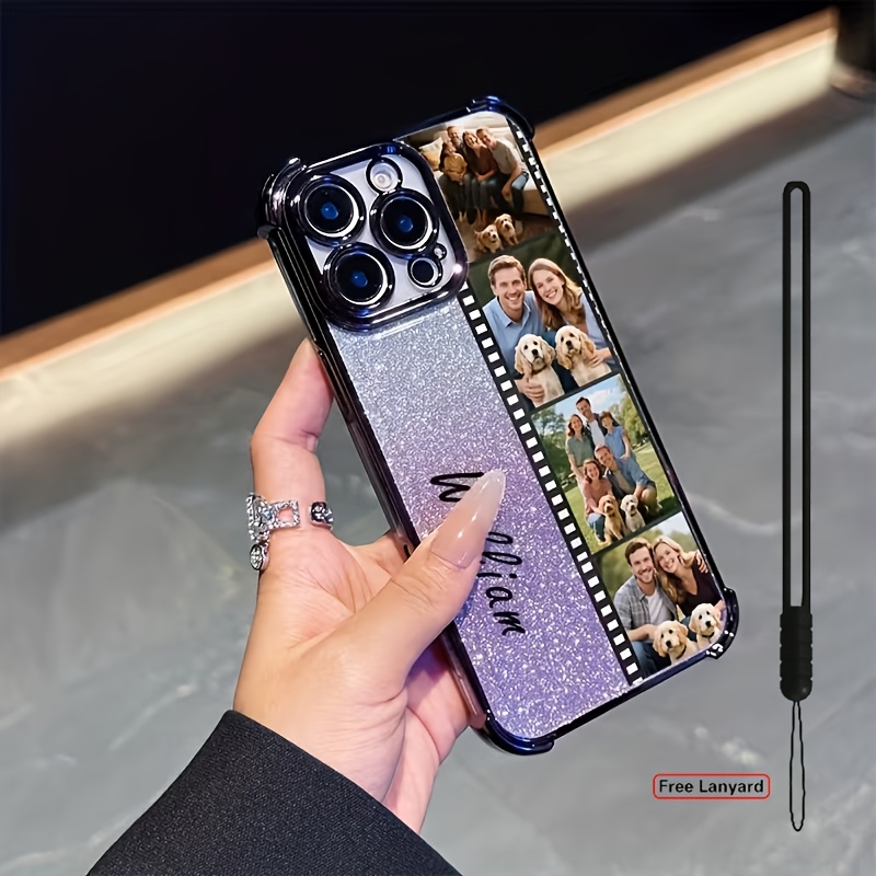 TEMU Phone Case: Diy Custom Electroplated Phone Case Suitable For Iphone 18/17/16/15/14/13/12/11 Pro Max. Customizable With Personal Photos, Couples,
