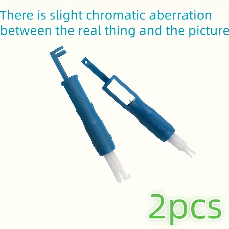 TEMU 2pcs Set Sewing Needle Threader And Insertion, Automatic Quick Threading, Convenient Needle And Thread, Blue