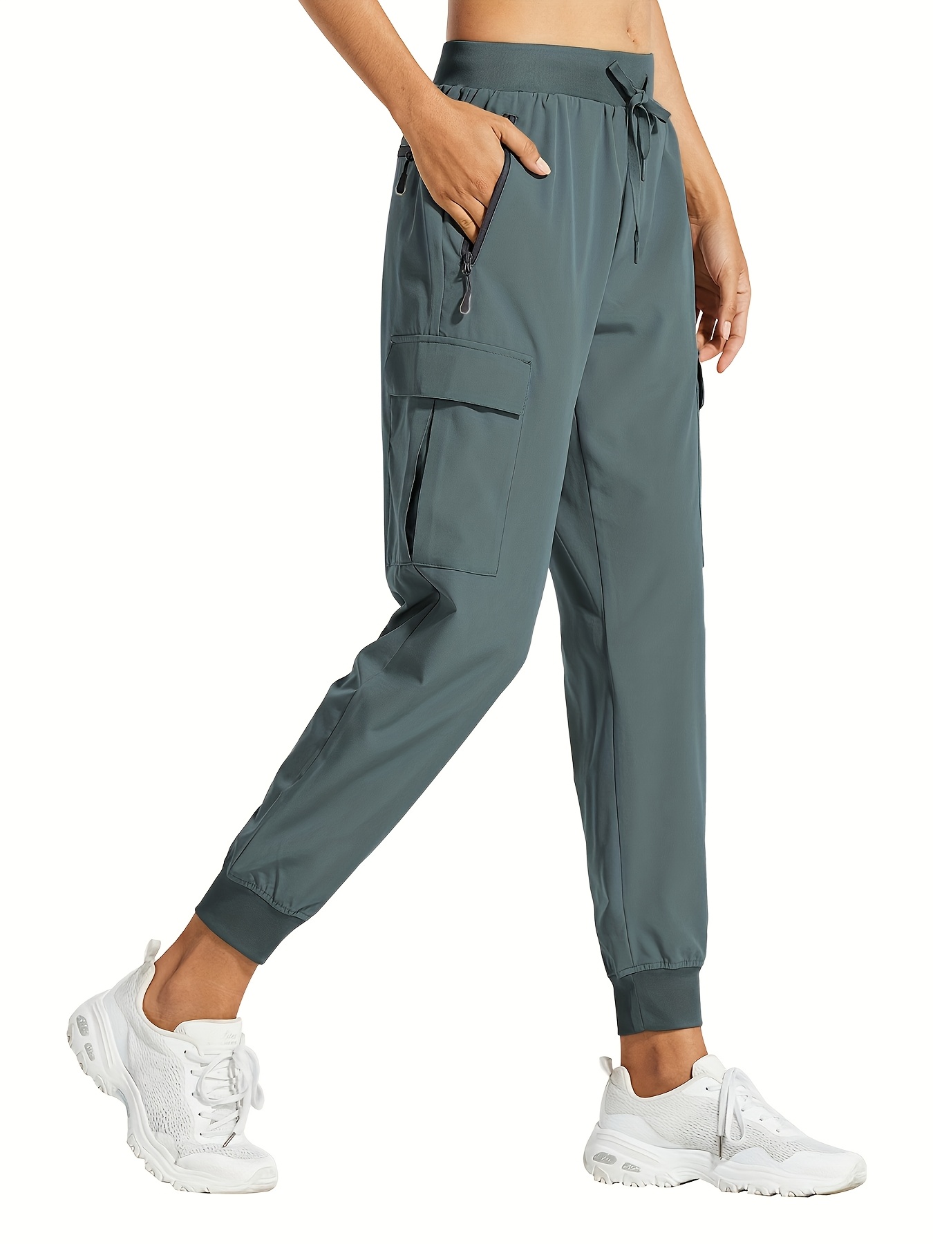 womens cargo joggers hiking pants lightweight quick dry camping 50 zippered pockets