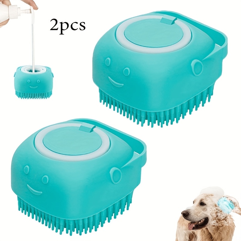 TEMU 2pcs Pet Bathing Brush, Cat And Dog Grooming Brush, Pet Cleaning Products, Dog Grooming Comb, Dog Grooming Supplies, Pet Shower Brush, Dog