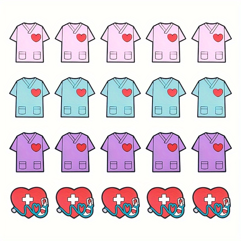 20pcs Silicone Nurse Charm Beads Set