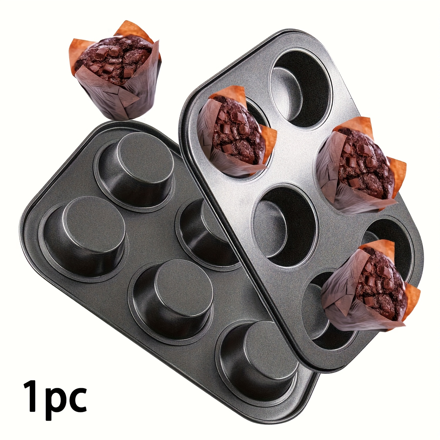 TEMU 6 Cupcake Mold Round Muffin Baking Pan, Muffin Baking Pan, Cupcake Tin Cheesecake Pan, Baking Pan Pan