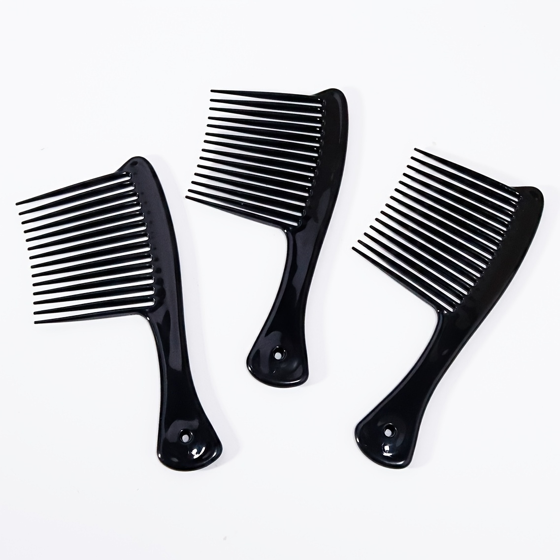 TEMU -toothed Combs, Suitable For 4c Curly Hair, With A Durable Abs Plastic Handle