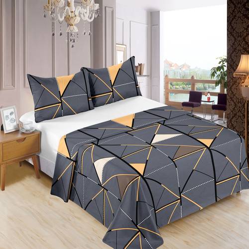 3pcs geometric print bedding featuring fashionable and comfortable prints suitable for bedrooms and guest rooms 1 bed sheet 2 pillowcases pillow inserts not included