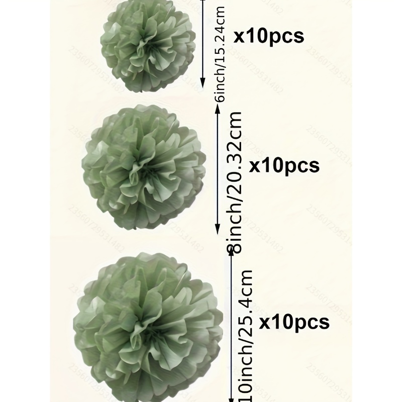 Image of 30 Paper Pom Poms – Elegant Wedding And Party Decorations, Perfect For Birthdays, Anniversaries, And Holidays, Touch To Tablecloths And Event Backdrops, Wedding Tablecloth Decor
