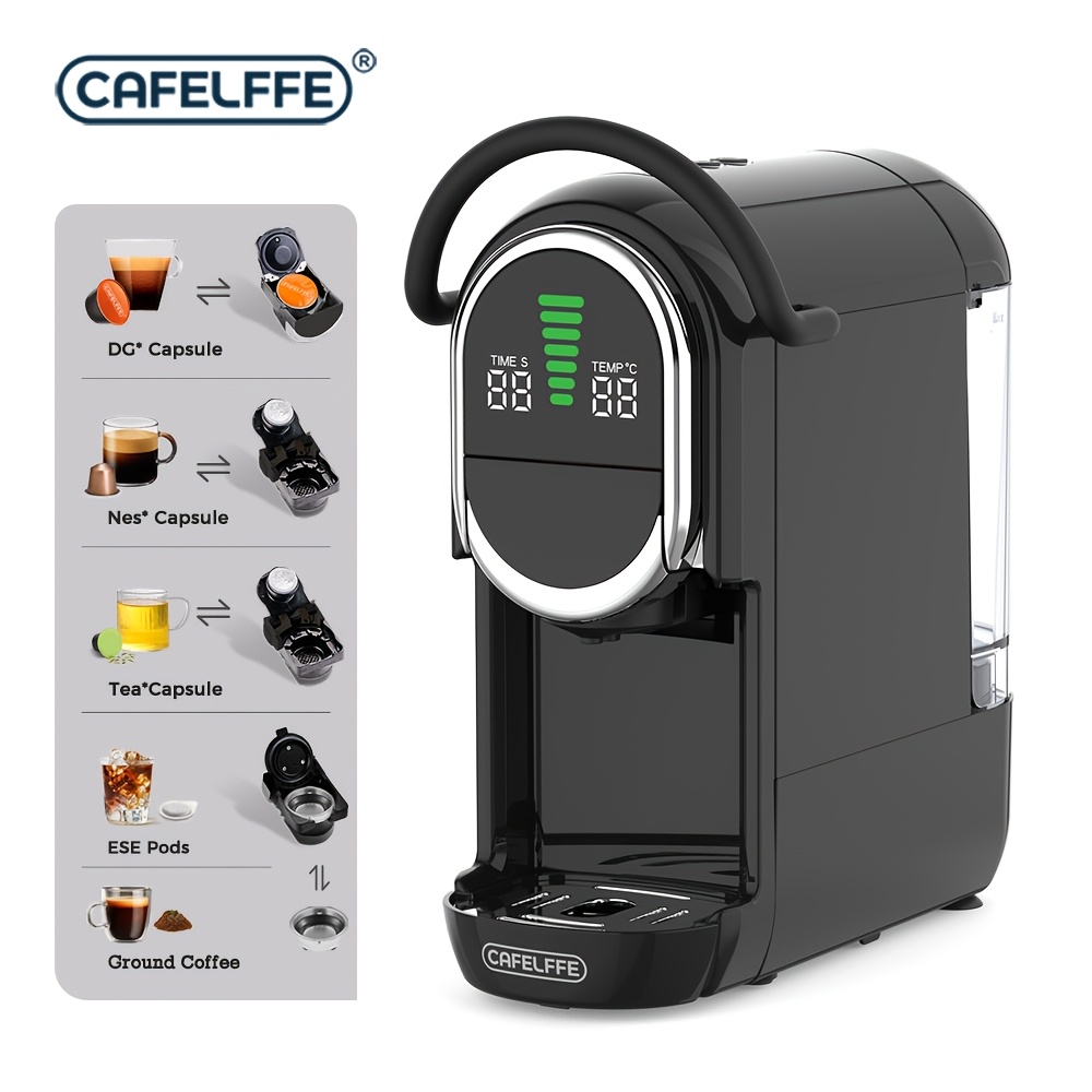 Cafelffe 4-in-1 Capsule Coffee Machine, 20bar Espresso Maker With Control & 7 Brewing Times, Compatible With Nes/dg Capsules/ground Coffee/ese Pods, For Home Office, Great Gift For Family And