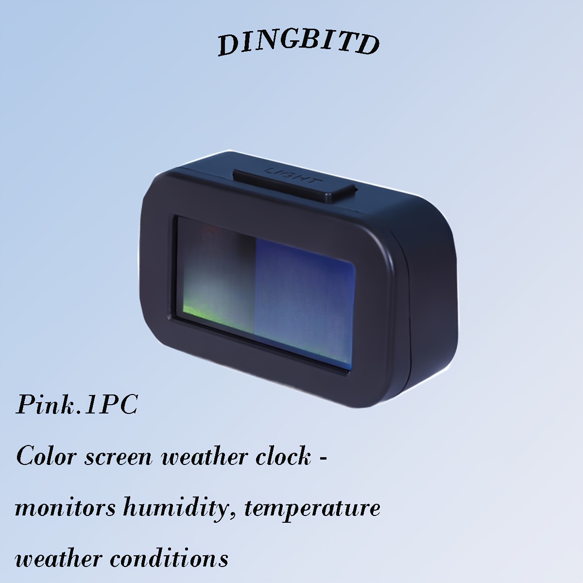 E-shop - DINGBITD Multicolor LED Klimaüberwachungs-Wecker, Innen-/Außentemperaturanzeige, Gartenuhr, Multicolor-Hintergrundbeleuchtung,