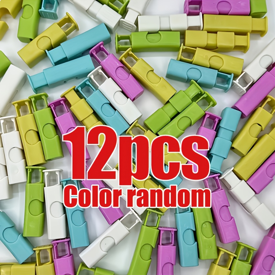 12pcs Bread Bag Clips, Random Colors, Bagel Bag Clips, Sealing Clips, Lock Design, Suitable For Sealing Bags, Ideal For Home Kitchen Use