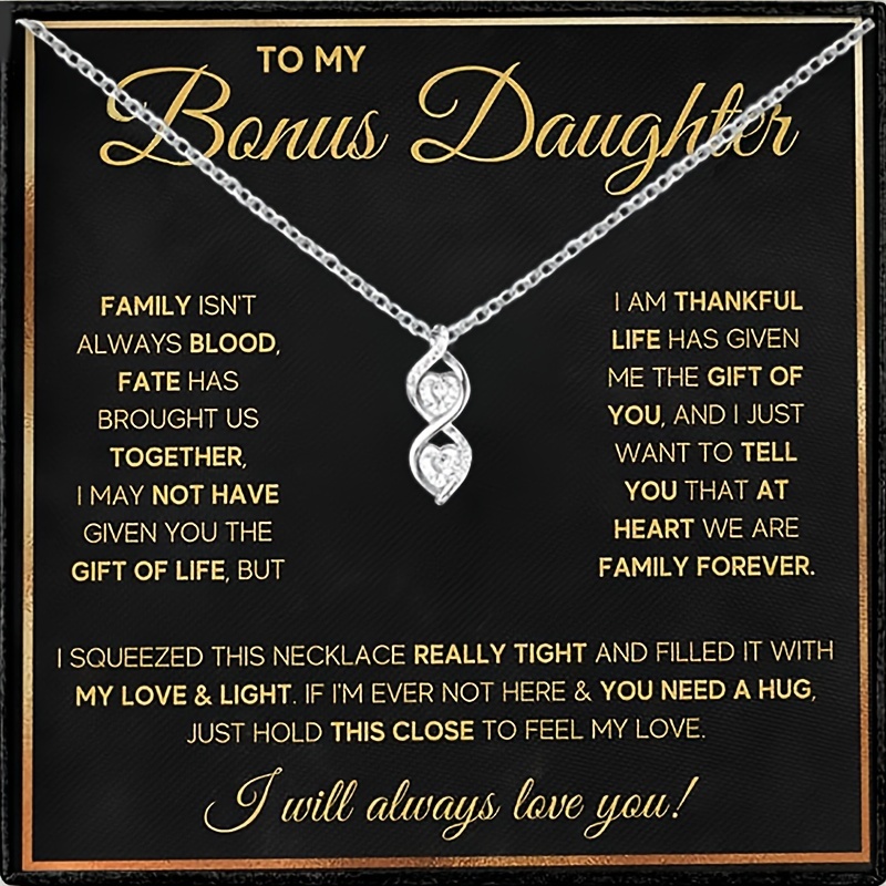 

Bonus Daughter Gift, To My Bonus Daughter, Step Daughter Gifts From Stepmom, Bonus Daughter Birthday Necklace, Stepdaughter Christmas Gift.