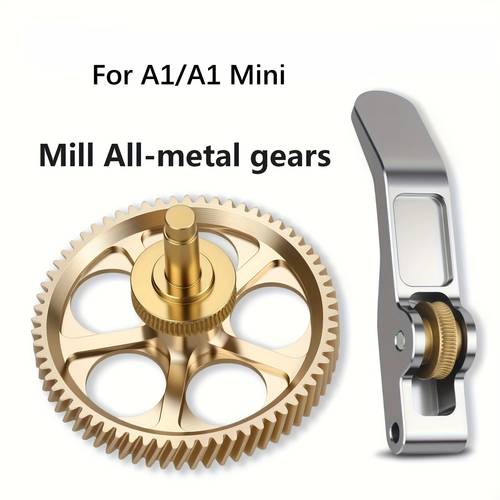 golden dlc nano coated hardened steel extruder gear with full metal structure for a1 a1 mini 3d printer cnc arm lightweight high strength wear resistant