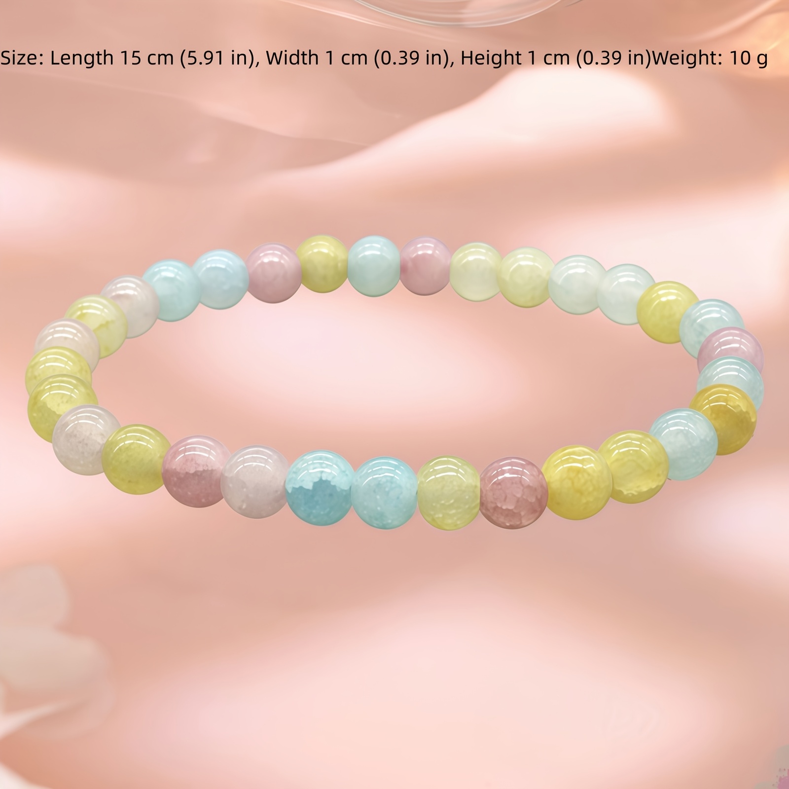 6mm Ice Crack Glass Beaded Bracelet