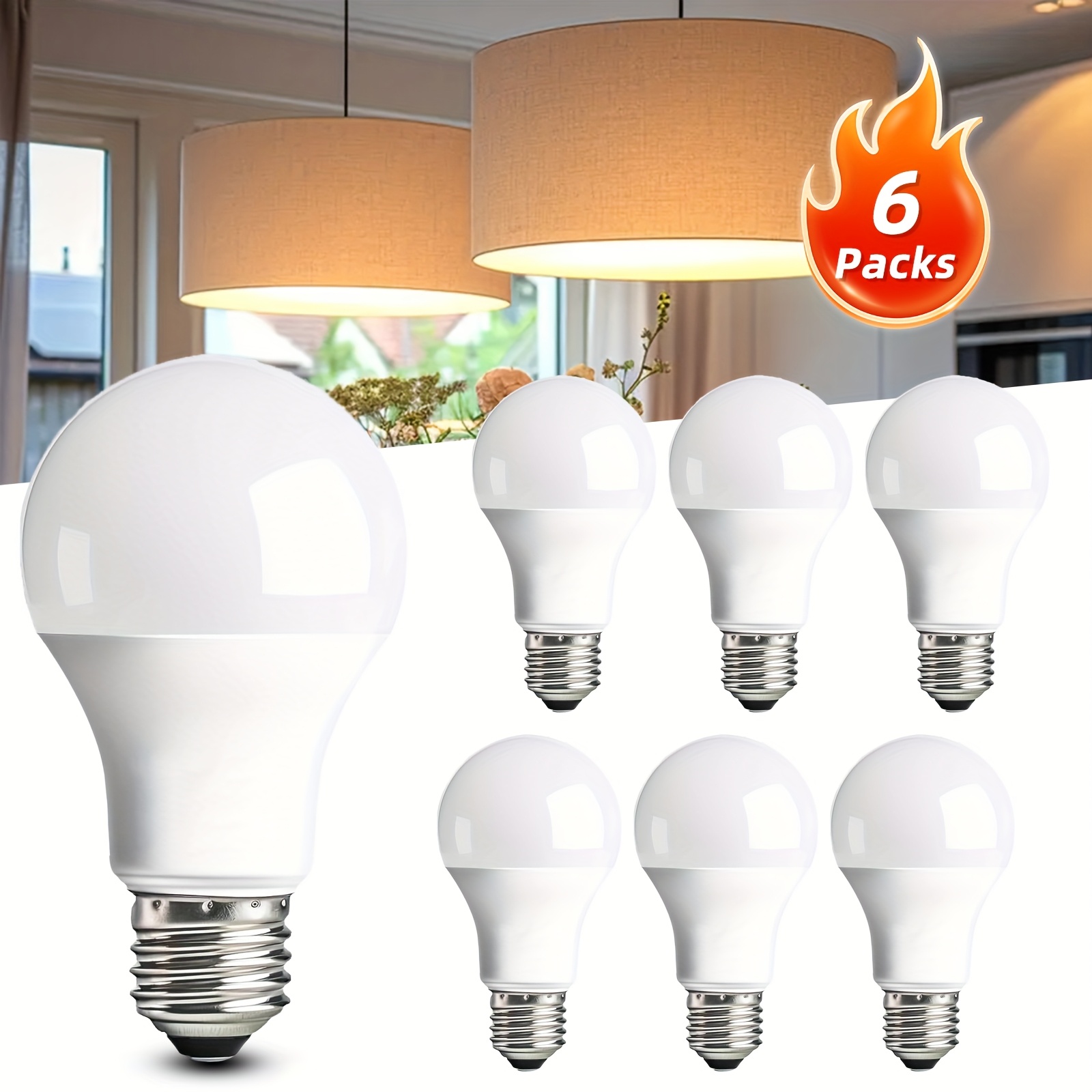 TEMU Led Bulbs E26 Light Bulbs, 4500k White Light/2700k Warm Light 14w A19 Light Bulbs 100w Equivalent Bright, Non-dimmable, Cri 85+ Screw Bulbs For