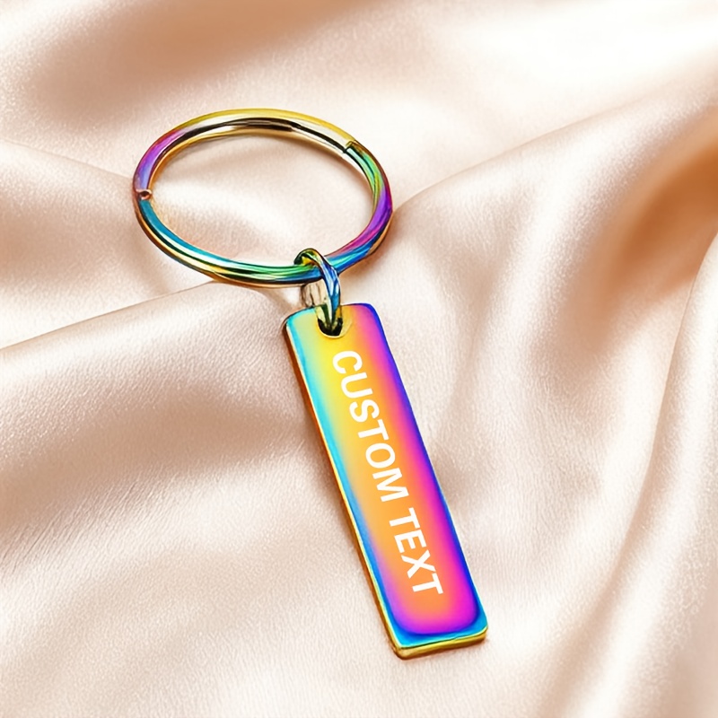 TEMU Portachiavi con Personalizzato, Regalo per Compleanno e Natale, Portachiavi con Targhetta in Acciaio Inossidabile, Accessorio Fai da Te
