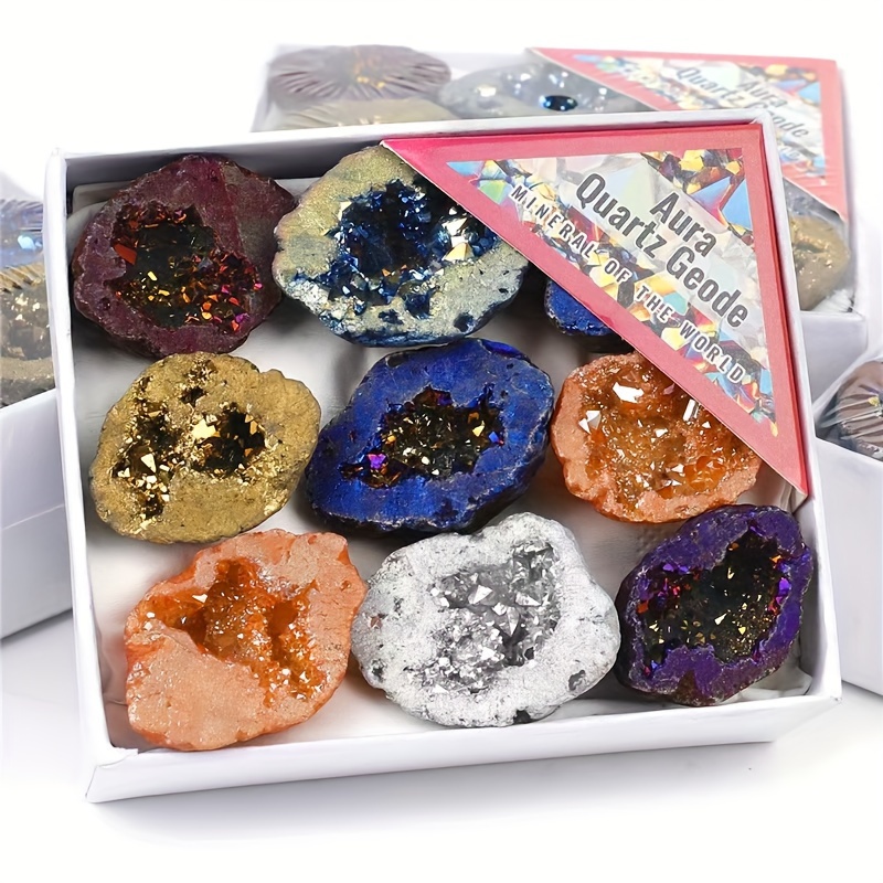 

1pc Natural Agate Cave Gift Box, Irregular Gemstones For Home Decoration