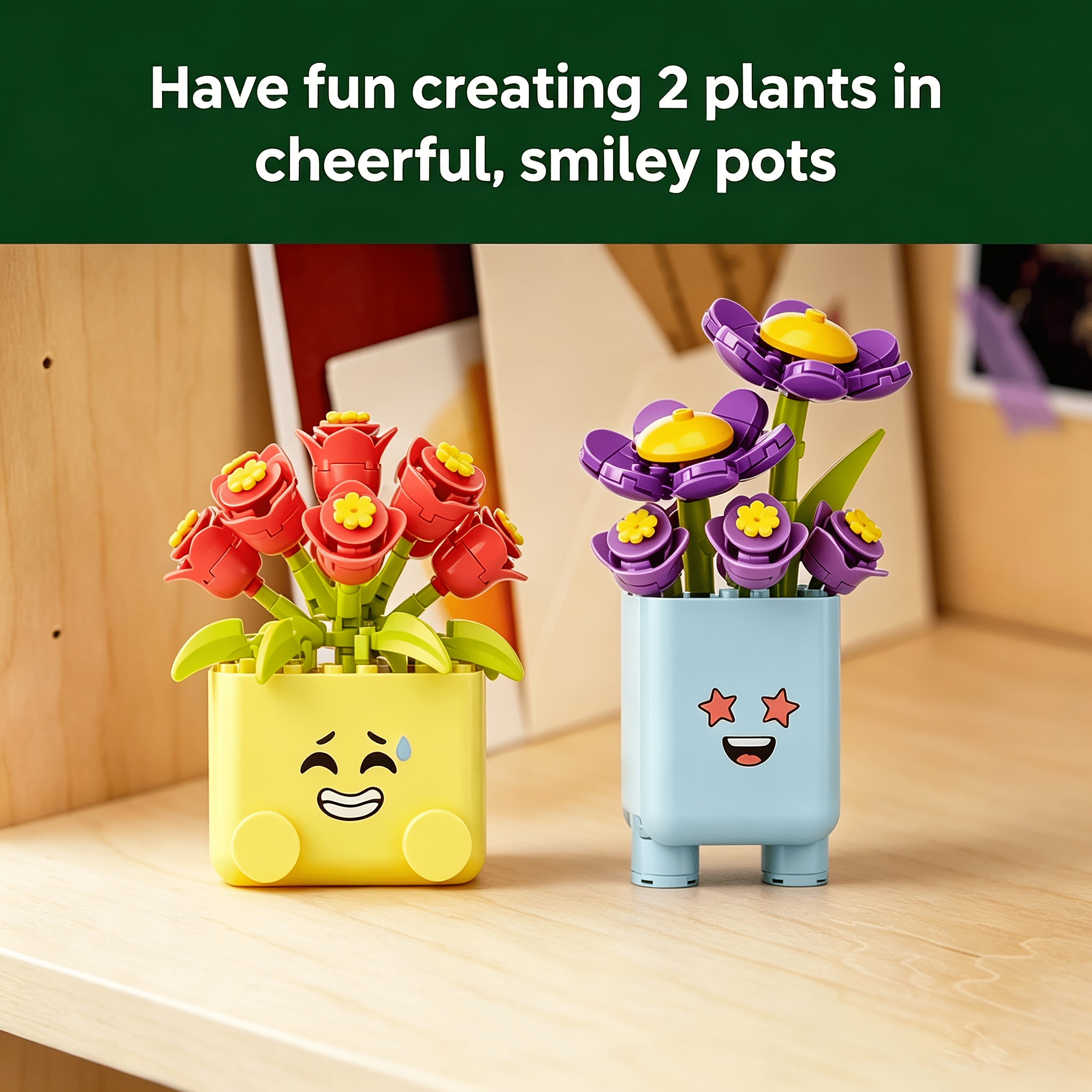 185pcs Breath And Sunflower Potted Botanical Plants Building Block Set