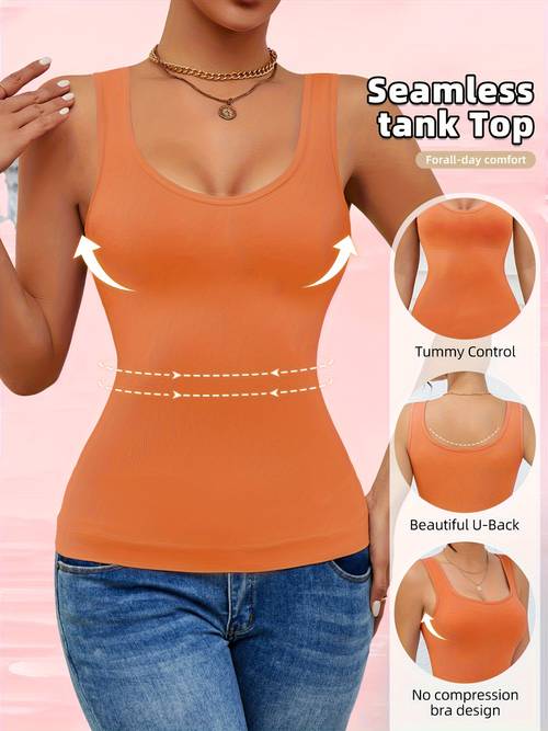 damen nahtloses bauchkontroll-top, ärmelloses taillentrainer shapewear für körperformung taillenformung