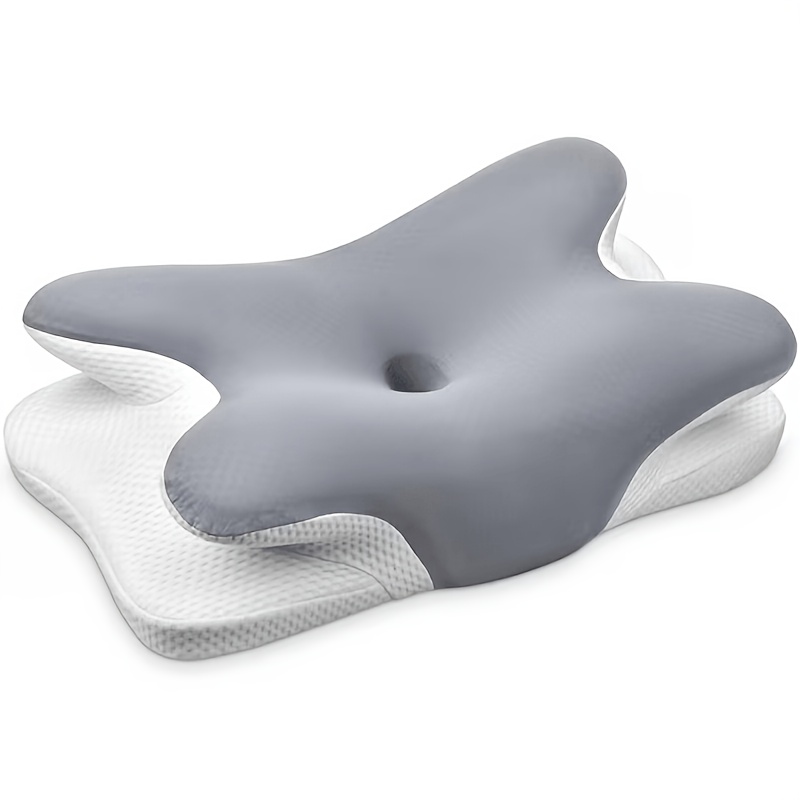 E-shop Ergonomisches Schmetterlingsförmiges Nackenkissen für Rücken- Seitenschläfer – Cervical-Unterstützung, Langsam Rückfedernd, Maschinenwaschbarer