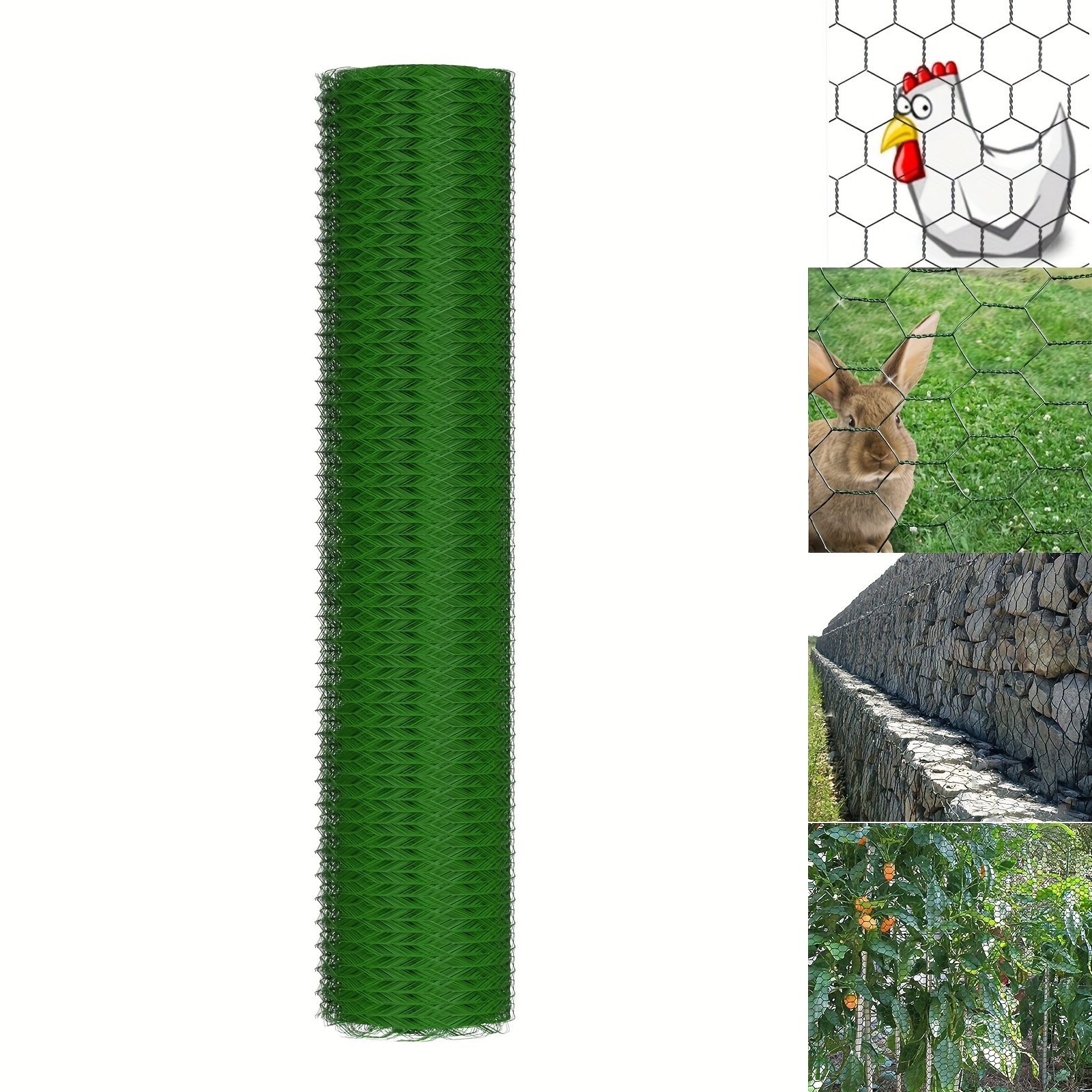 E-shop Gartenzaun mit einer Größe von 100CM x 25M, mit einer grünen PVC-Beschichtung, einem Drahtdurchmesser von 0,7mm, geeignet für Projekte,