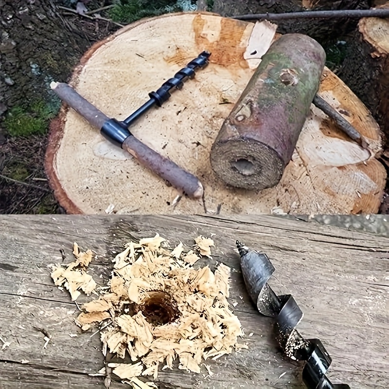 5pcs heavy duty hand drill bit set with drill all purpose metal drilling kit for tree wood board drilling outdoor survival   building hand kit for deep hole drilling compatible with Product details 9