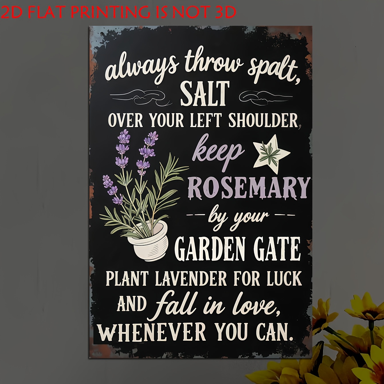 TEMU 2d Flat, 1pc Wooden Decorative Sign And Plaque, Vintage Witch Garden Wall Decor, Suitable For Homes, Gardens, , Farmhouse, Greenhouse, , Patios,